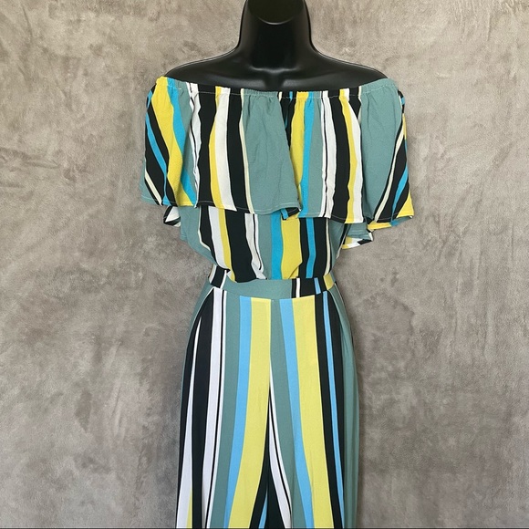 Macy's Bar III Matching Top and Pants Striped Set - Picture 11 of 16